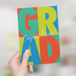 Carte Félicitations grad hardi coloré graduation