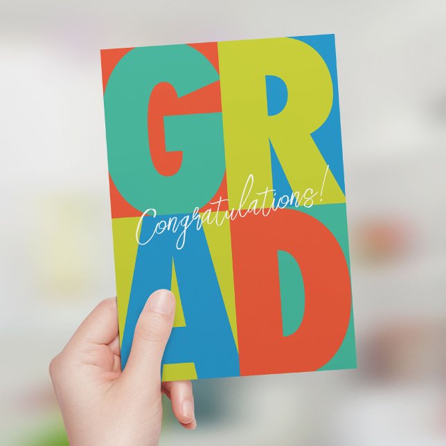 Carte Félicitations grad hardi coloré graduation (Créateur téléchargé)