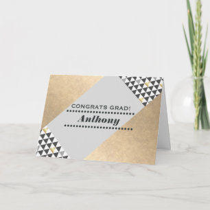 Carte Félicitations Grad. Motif géométrique personnalisé