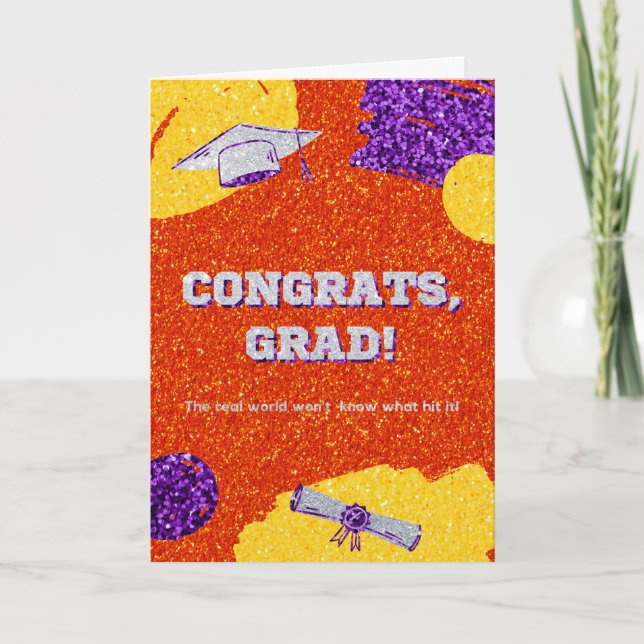 Carte Félicitations Grad Parties scintillant graduée (Devant)