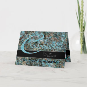 Carte Félicitations Graduate Bold Turquoise et Brown