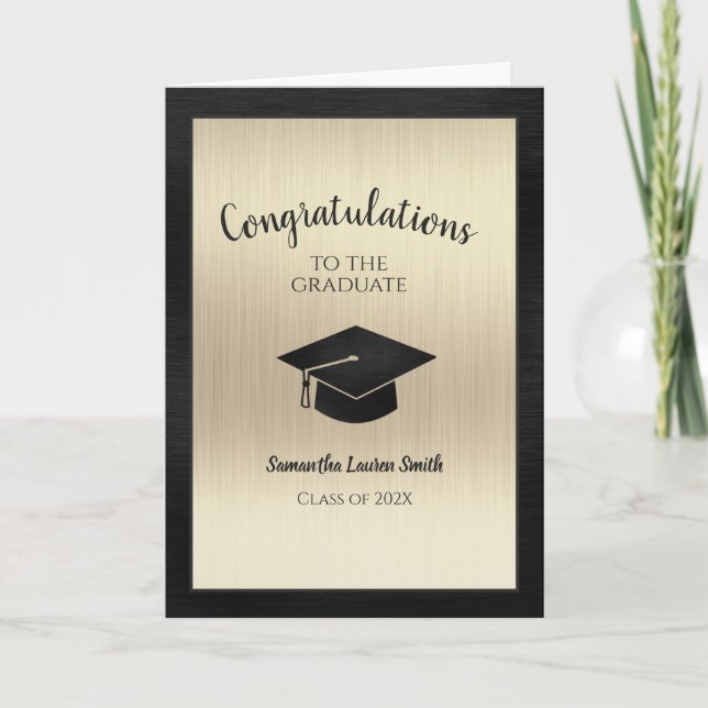 Carte Félicitations Graduate Class of 2023 Black Gold (Devant)