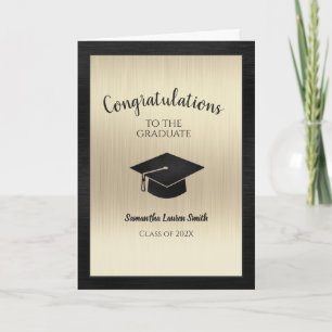 Carte Félicitations Graduate Class of 2023 Black Gold