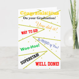 Carte Félicitations Graduation Fun Greeting Card