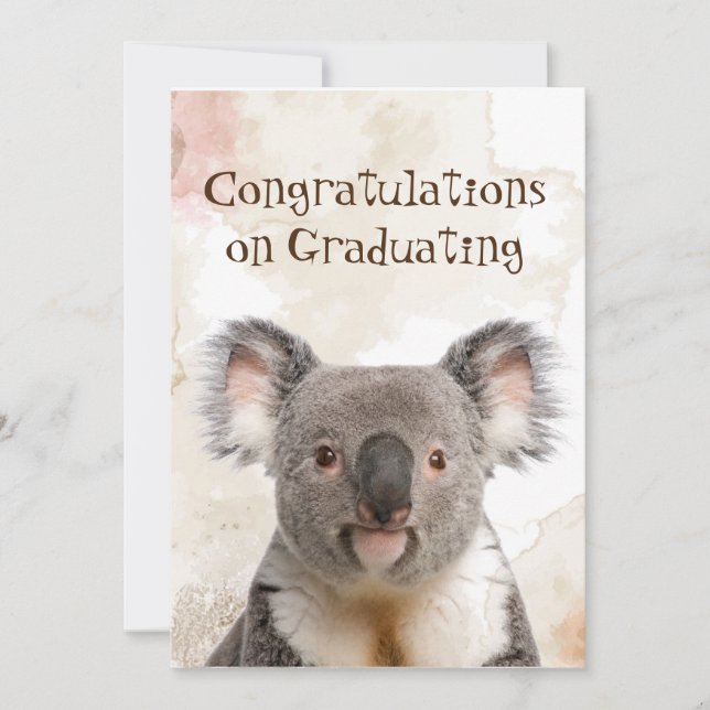 Carte Félicitations Graduation Fun Koalified Humour Car (Devant)