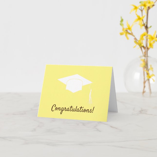 Carte Félicitations graduation jaune (Fleur jaune)