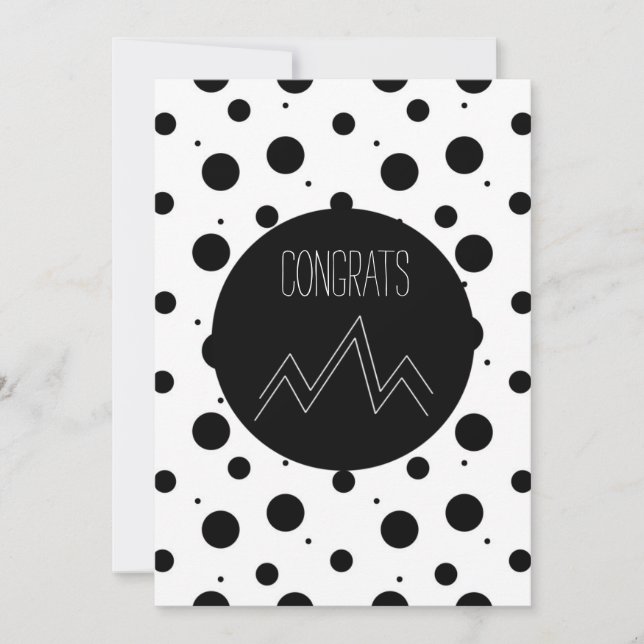 Carte Félicitations Grand Abstrait Monochrome Dots Monta (Devant)