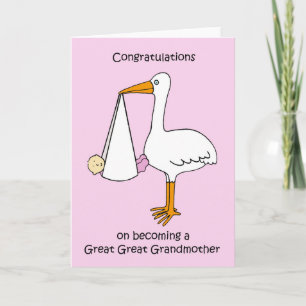 Carte Félicitations Grand Grand Grand-Mère à Fille