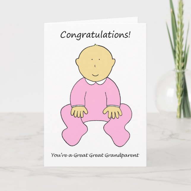 Carte Félicitations grand grand-parent à une fille (Devant)