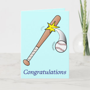 Carte Félicitations Grand Jeu avec Ball and Bat