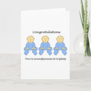 Carte Félicitations, grands-parents à Triplet Boys.