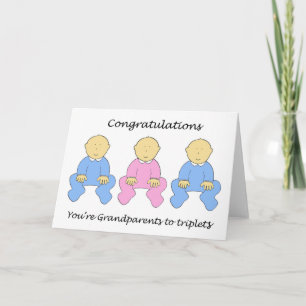 Carte Félicitations grands-parents à Triplets