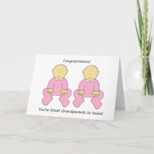 Carte Félicitations grands-parents à Twin Girls.