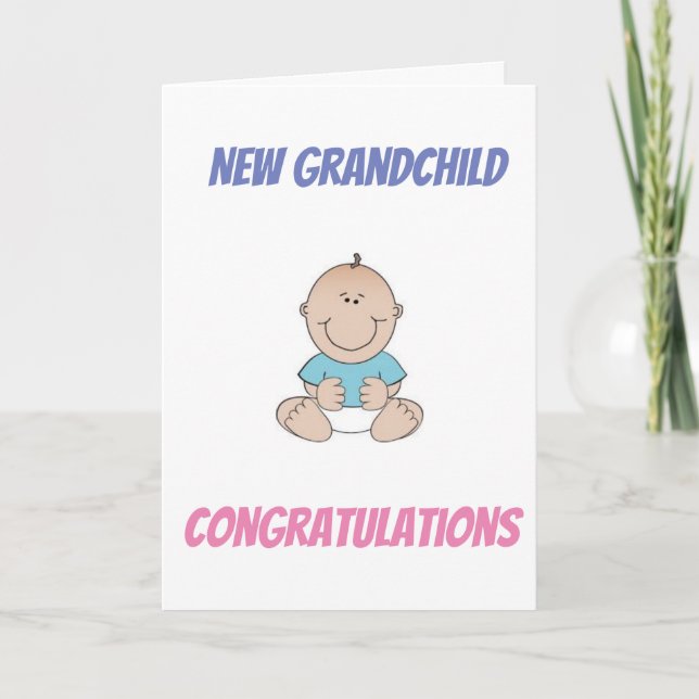 CARTE FÉLICITATIONS "GRANDS-PARENTS" SUR LE NOUVEAU PETI (Devant)