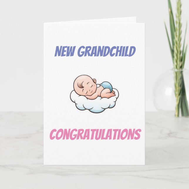 CARTE FÉLICITATIONS "GRANDS-PARENTS" SUR LE NOUVEAU PETI (Devant)