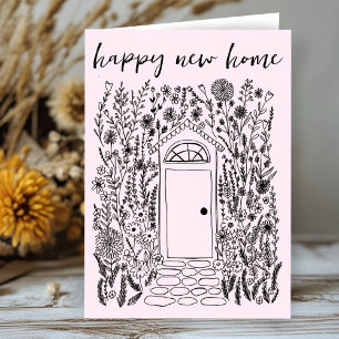 Carte Félicitations Happy New Home Garden Door Custom