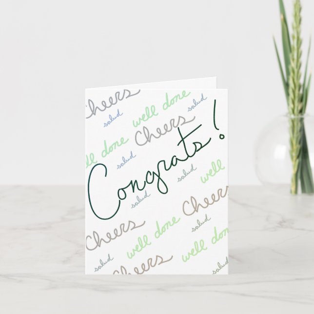 Carte Félicitations ! (Intérieur vert/blanc) (Devant)