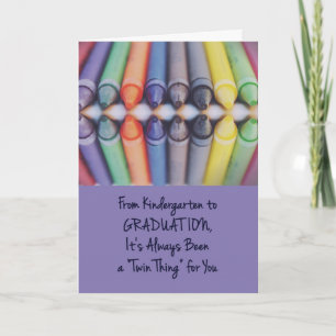 Carte Félicitations jumelles d'obtention du diplôme, une