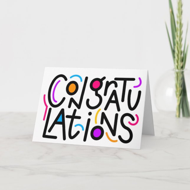 Carte Félicitations Lettres Quirky (Devant)