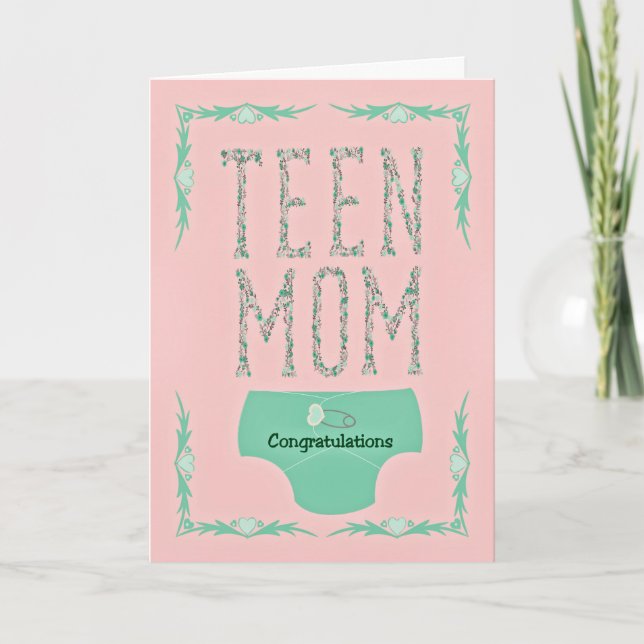 Carte Félicitations maman Ado pour le nouveau bébé (Devant)