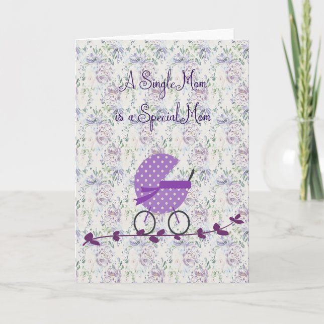 Carte Félicitations Maman célibataire pour le nouveau bé (Devant)