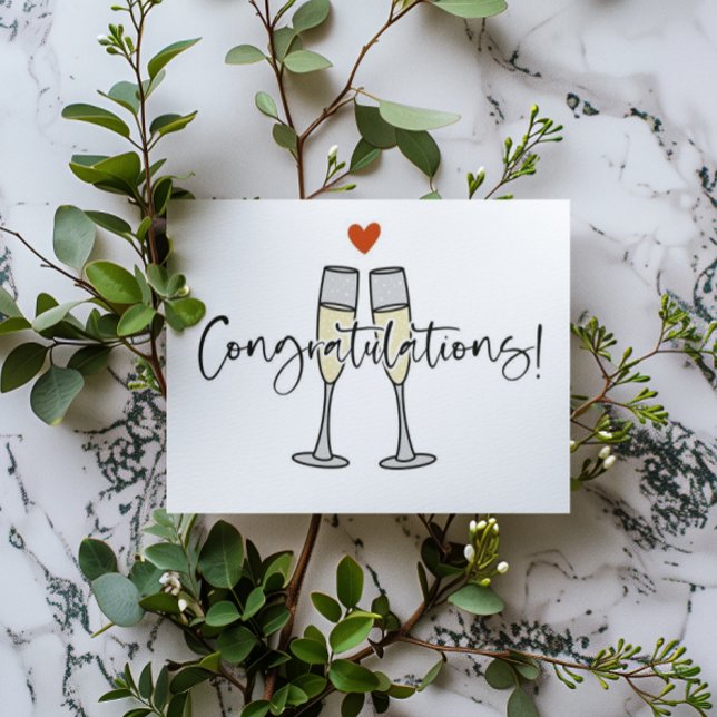 Carte Félicitations Mariage Fiançailles toast (Créateur téléchargé)