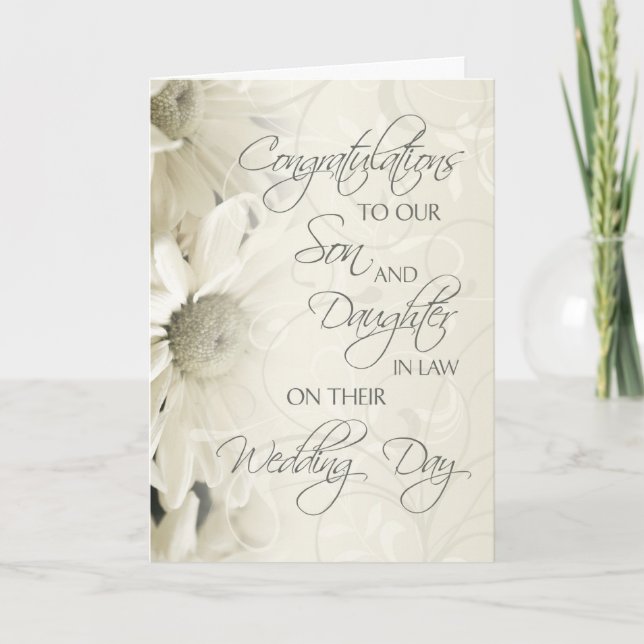Carte Félicitations Mariage Fils & Fille En Droit (Devant)