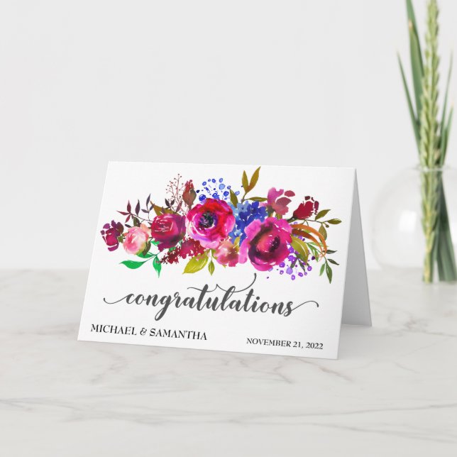 Carte Félicitations Mariages personnalisées Boho Brights (Devant)