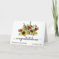 Félicitations Mariages personnalisées Sunflower
