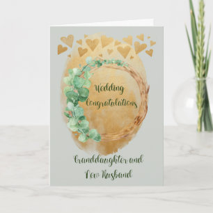 Carte Félicitations mariages pour la petite-fille et le 