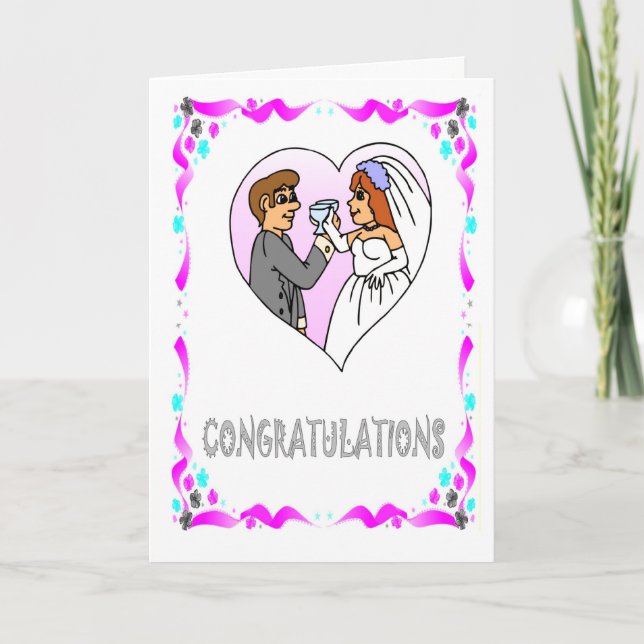 Carte Félicitations, Mariée et mariée (Devant)