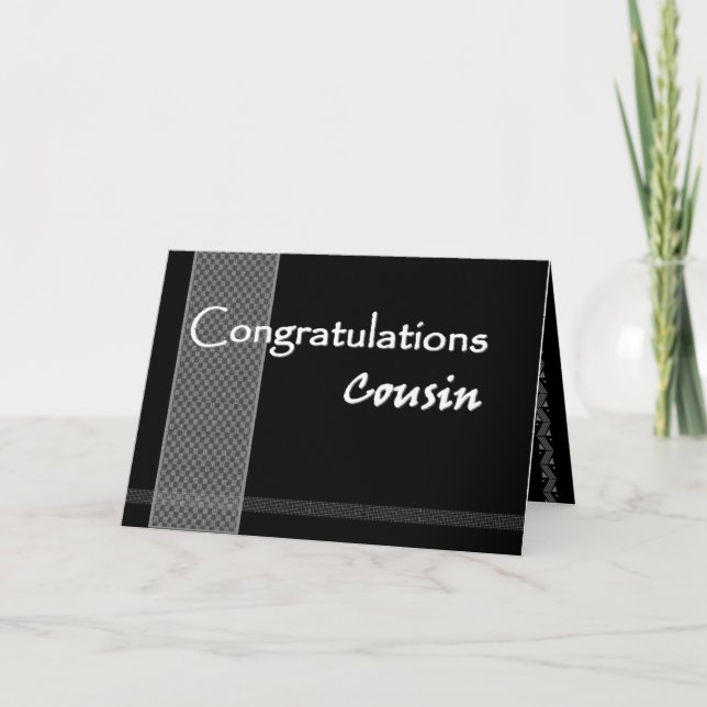 Carte Félicitations MASCULINES de mariage de COUSIN - (Devant)