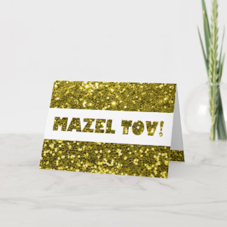 Carte Félicitations Mazel Tov Paillettes D'or