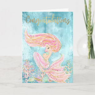 Carte Félicitations Mermaid Future Maman Enceinte