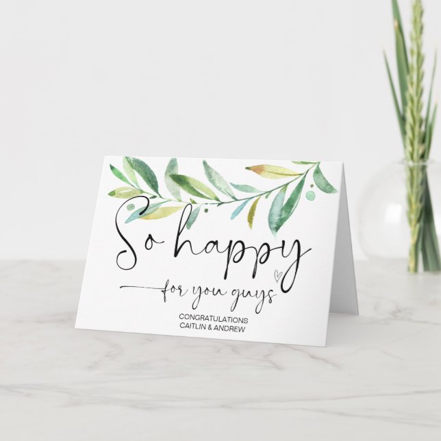 Carte Félicitations Mignonnes Fiançailles Mariages telle (Devant)
