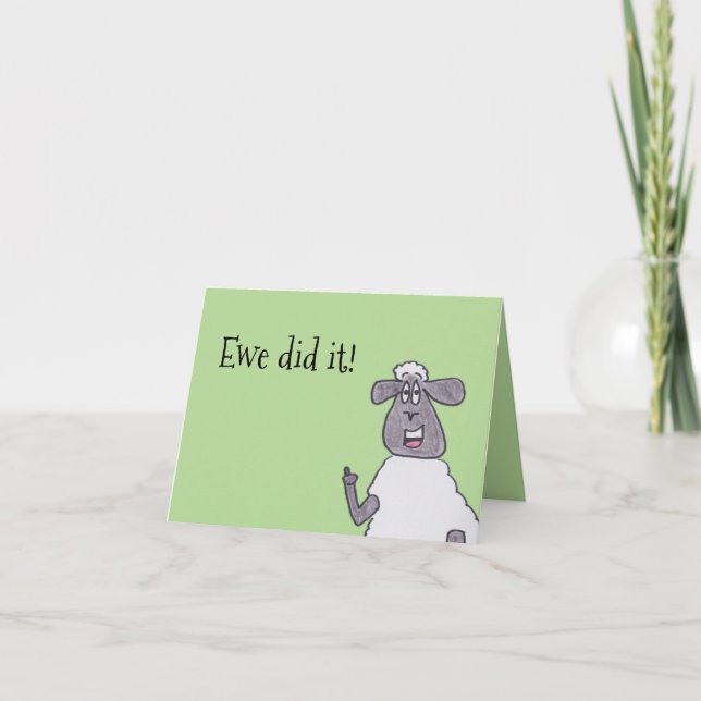 Carte Félicitations Moutons Drôle (Devant)