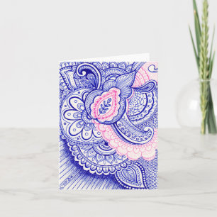 Carte Félicitations New Baby Mom Damask Indian Mandala
