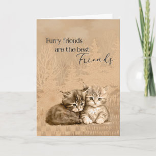 Carte Félicitations New Cat ou Kitten Furry Friends