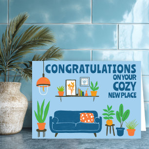 Carte Félicitations New Home Cosy Cute Living Room