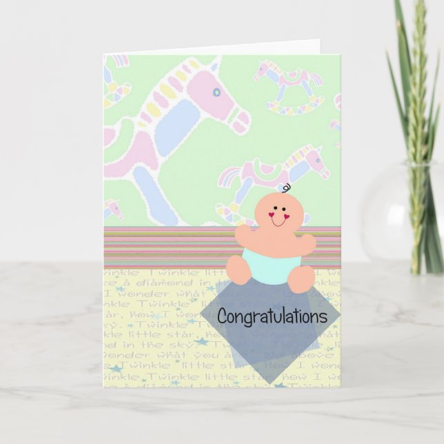 Carte Félicitations, nouveau bébé (Devant)