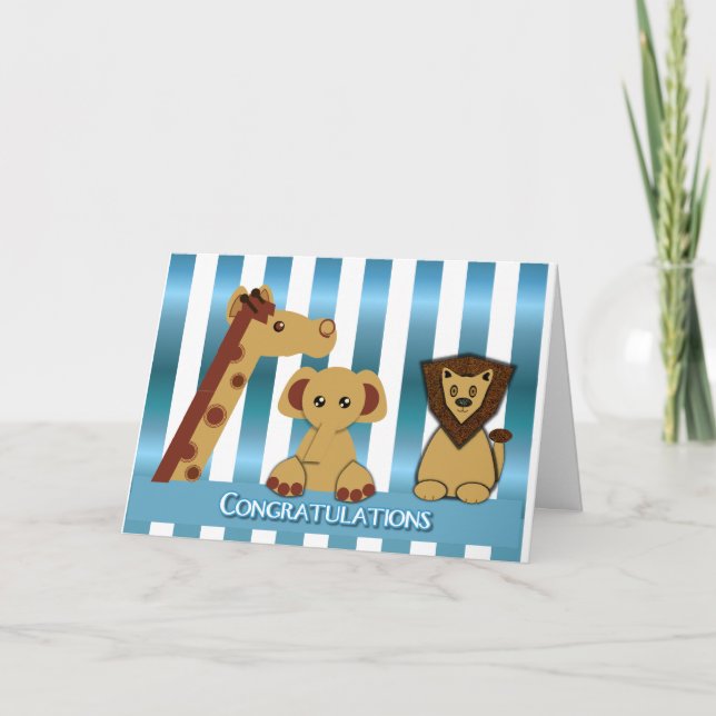 Carte Félicitations, nouveau bébé garçon (Devant)