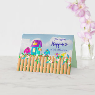 Carte Félicitations Nouveau foyer Oiseaux se déplaçant d