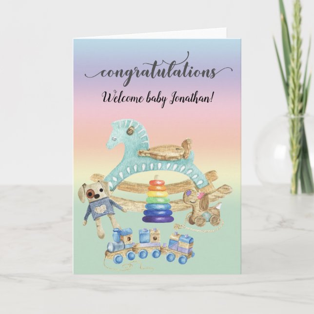 Carte Félicitations Nouveau Jouets bébé Douche personnal (Devant)
