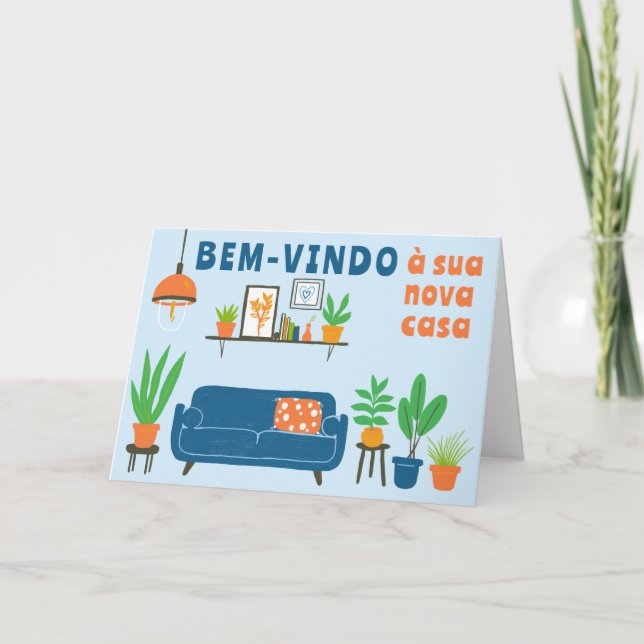 Carte Félicitations Nouvelle maison Bem-vindo à sua nova (Devant)