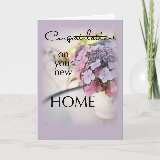 Carte Félicitations Nouvelle Maison, Fleurs (Devant)