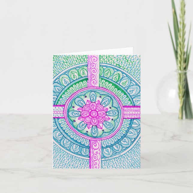 Carte Félicitations Nouvelle Maman Bébé Pastel Damassé M (Devant)