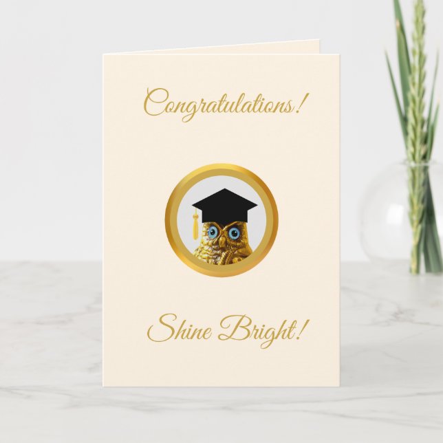 Carte Félicitations Owl Graduation (Devant)