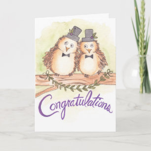 Carte Félicitations Owls pour le Mariage gay