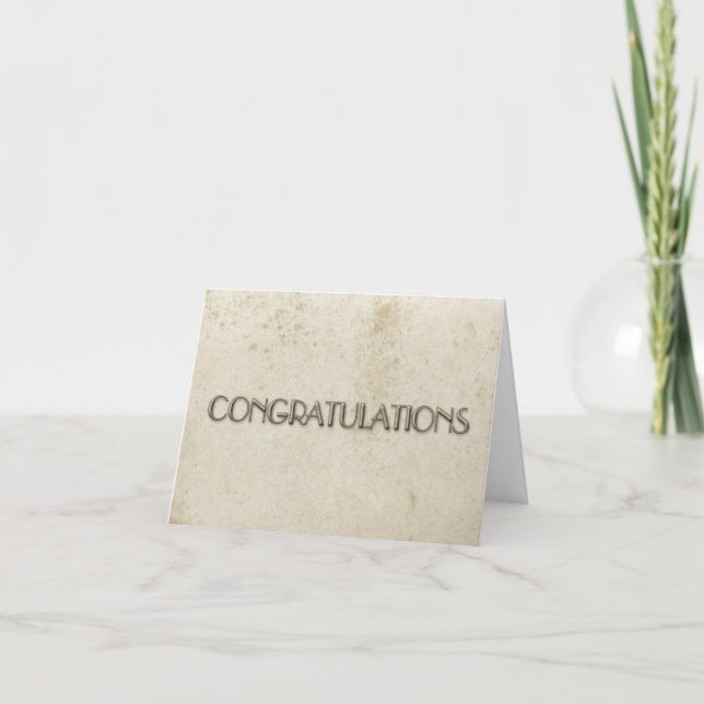 Carte Félicitations Papier Vintage simple (Devant)