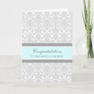 Carte Félicitations Parents de la Mariée Blue Grey